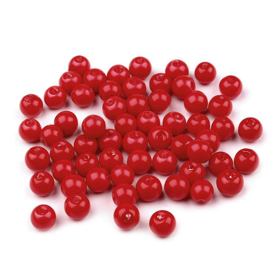 Perle sticlă lucioase, ø6 mm - Alb (1000 Grame)