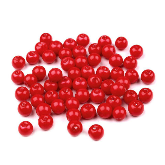Perle sticlă lucioase, ø6 mm - Alb (1000 Grame)