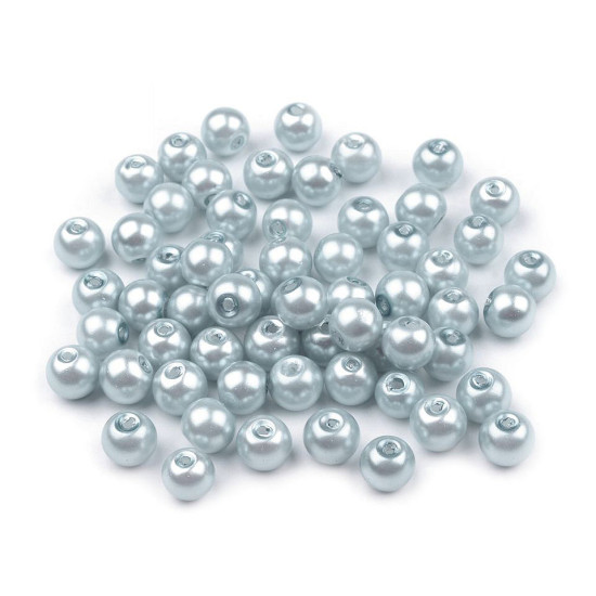 Perle sticlă lucioase, ø6 mm - Alb (1000 Grame)