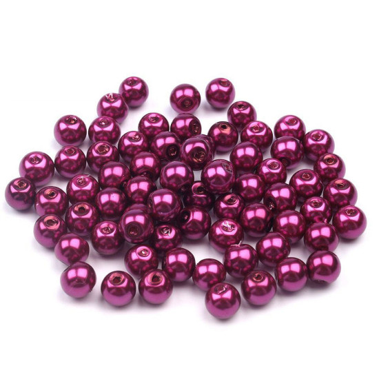 Perle sticlă lucioase, ø6 mm - Alb (1000 Grame)