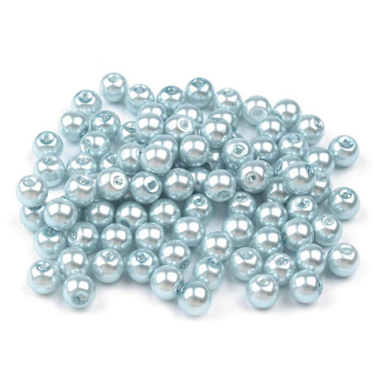 Perle sticlă lucioase, ø6 mm - Alb (1000 Grame)
