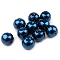 Perle sticlă lucioase, ø10 mm - Albastru parizian (1000 Grame)