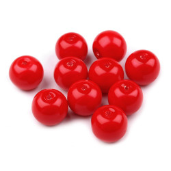 Perle sticlă lucioase, ø10 mm - Roșu scarlet (1000 Grame)