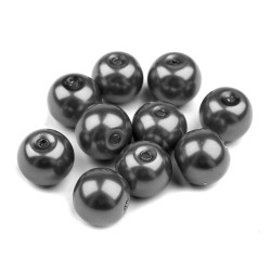 Perle sticlă lucioase, ø10 mm - Argintiu închis (1000 Grame)