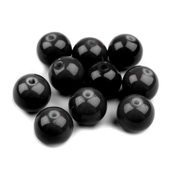 Perle sticlă lucioase, ø10 mm - Alb (1000 Grame) Perle sticlă lucioase, ø10 mm - Alb (1000 Grame)