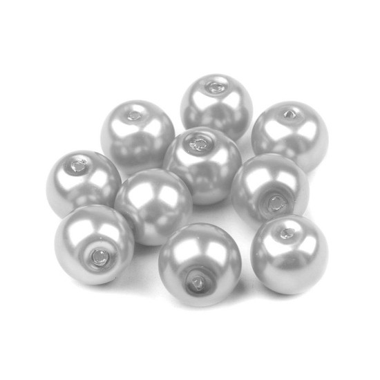 Perle sticlă lucioase, ø10 mm - Alb (1000 Grame) Perle sticlă lucioase, ø10 mm - Alb (1000 Grame)