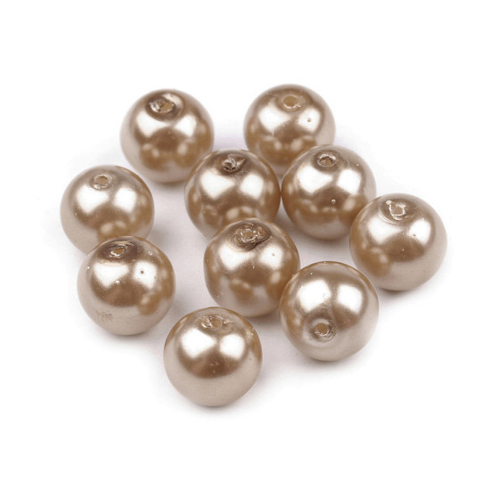 Perle sticlă lucioase, ø10 mm - Alb (1000 Grame) Perle sticlă lucioase, ø10 mm - Alb (1000 Grame)