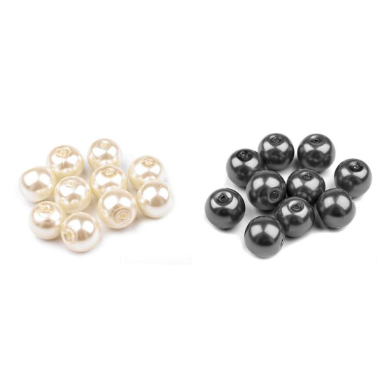 Perle sticlă lucioase, ø10 mm - Alb (1000 Grame) Perle sticlă lucioase, ø10 mm - Alb (1000 Grame)