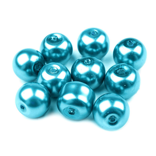 Perle sticlă lucioase, ø10 mm - Alb (1000 Grame) Perle sticlă lucioase, ø10 mm - Alb (1000 Grame)