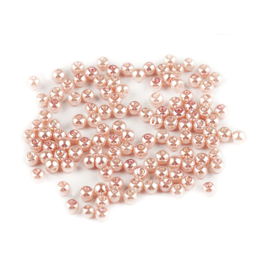 Perle sticlă lucioase, ø4 mm - Alb (50 Grame) Perle sticlă lucioase, ø4 mm - Alb (50 Grame)