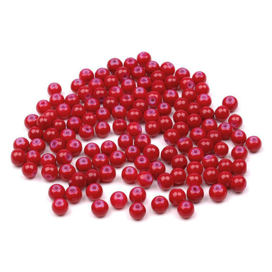 Perle sticlă lucioase, ø4 mm - Alb (50 Grame) Perle sticlă lucioase, ø4 mm - Alb (50 Grame)