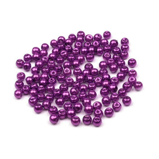 Perle sticlă lucioase, ø4 mm - Alb (50 Grame) Perle sticlă lucioase, ø4 mm - Alb (50 Grame)