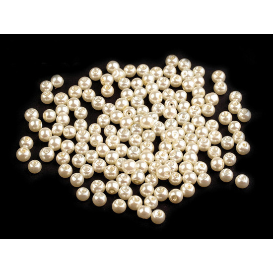 Perle sticlă lucioase, ø4 mm - Alb (50 Grame) Perle sticlă lucioase, ø4 mm - Alb (50 Grame)
