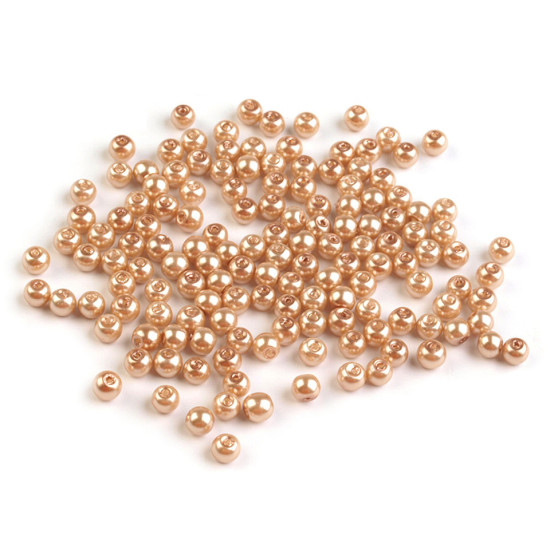 Perle sticlă lucioase, ø4 mm - Alb (50 Grame) Perle sticlă lucioase, ø4 mm - Alb (50 Grame)