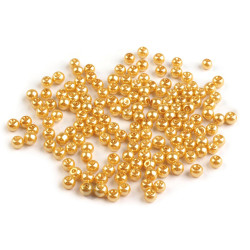 Perle sticlă lucioase, ø4 mm - Auriu clasic (250 Grame)