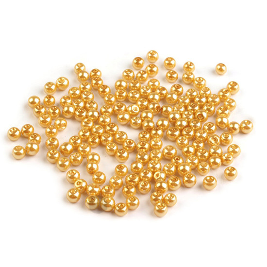 Perle sticlă lucioase, ø4 mm - Alb (50 Grame) Perle sticlă lucioase, ø4 mm - Alb (50 Grame)