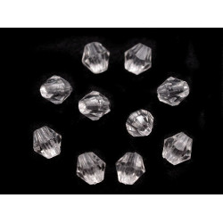 Mărgele plastic romboide sun, 4x4 mm - Transparent (100 Grame)