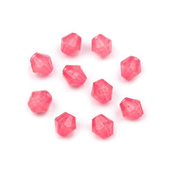 Mărgele plastic romboide sun, 4x4 mm - Roz (100 Grame)