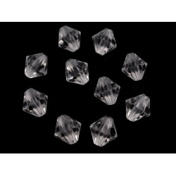 Mărgele plastic romboide sun, 8x8 mm - Transparent (100 Grame)