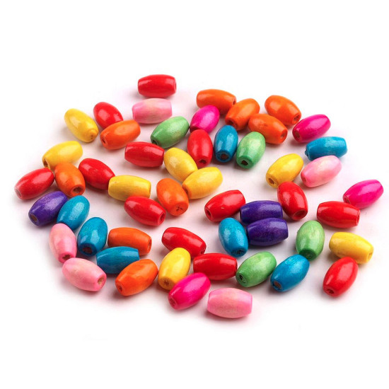 Mărgele din lemn ovale, 7x10 mm - Mix nr. 4 (1000 Grame) Mărgele din lemn ovale, 7x10 mm - Mix nr. 4 (1000 Grame)