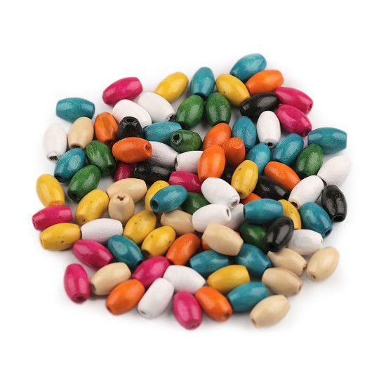 Mărgele din lemn ovale, 7x10 mm - Mix nr. 4 (1000 Grame) Mărgele din lemn ovale, 7x10 mm - Mix nr. 4 (1000 Grame)