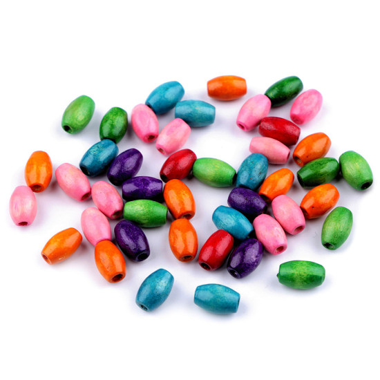 Mărgele din lemn ovale, 7x10 mm - Mix nr. 4 (1000 Grame) Mărgele din lemn ovale, 7x10 mm - Mix nr. 4 (1000 Grame)