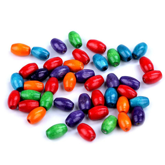 Mărgele din lemn ovale, 7x10 mm - Mix nr. 4 (1000 Grame) Mărgele din lemn ovale, 7x10 mm - Mix nr. 4 (1000 Grame)