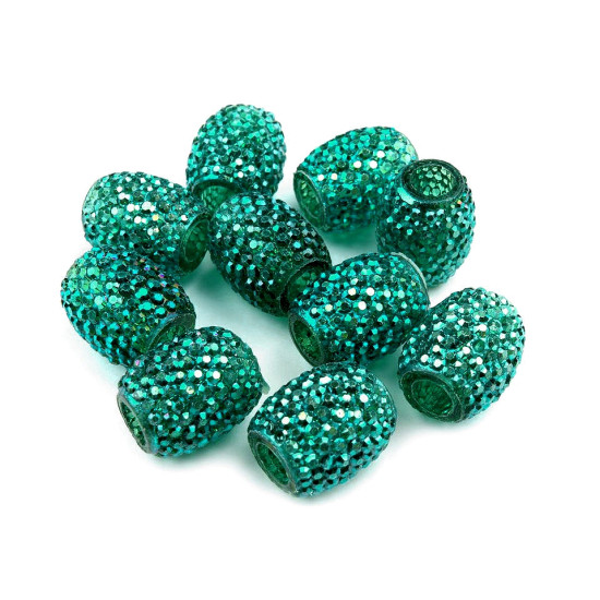 Mărgele ovale cu gaură mare, 13x15 mm - Turcoaz verzui (100 Bucăți) Mărgele ovale cu gaură mare, 13x15 mm - Turcoaz verzui (100 Bucăți)