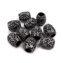 Mărgele ovale cu gaură mare, 13x15 mm - Gri hematit (10 Bucăți)