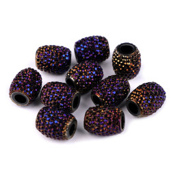 Mărgele ovale cu gaură mare, 13x15 mm - Mov albăstrui (100 Bucăți)
