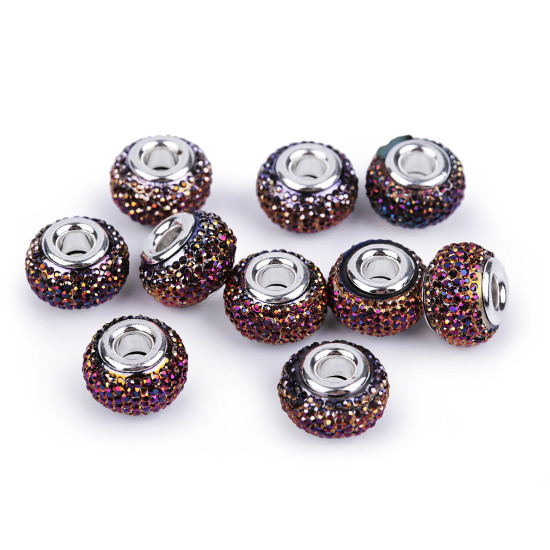 Mărgele plastic tip pandora, 9x14 mm - Mov închis (50 Bucăți) Mărgele plastic tip pandora, 9x14 mm - Mov închis (50 Bucăți)