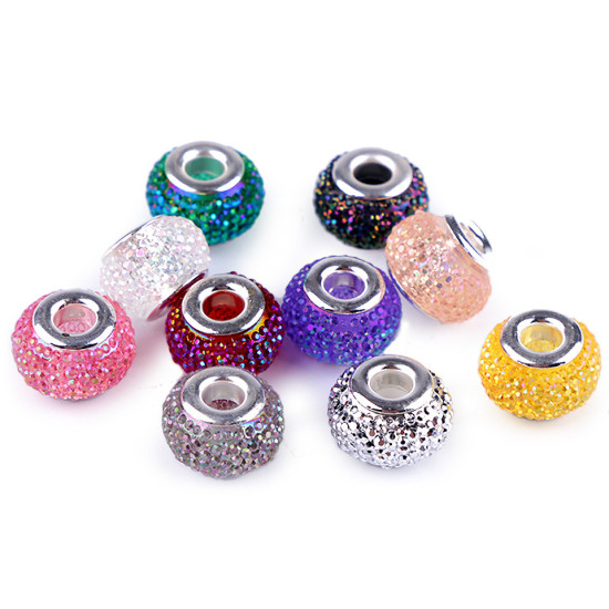 Mărgele plastic tip pandora, 9x14 mm - Mov închis (50 Bucăți) Mărgele plastic tip pandora, 9x14 mm - Mov închis (50 Bucăți)