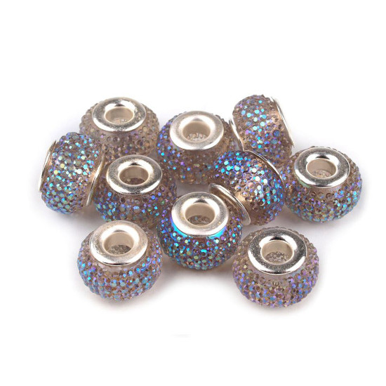 Mărgele plastic tip pandora, 9x14 mm - Mov închis (50 Bucăți) Mărgele plastic tip pandora, 9x14 mm - Mov închis (50 Bucăți)