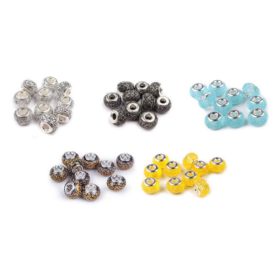 Mărgele plastic tip pandora, 9x14 mm - Mov închis (50 Bucăți) Mărgele plastic tip pandora, 9x14 mm - Mov închis (50 Bucăți)