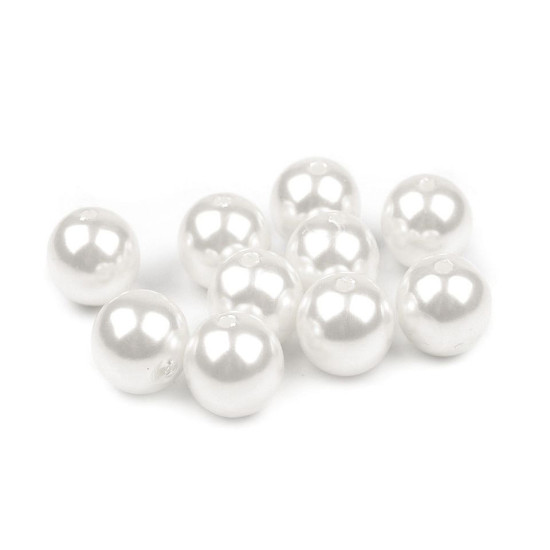 Perle plastic glance, ø12 mm - Alb (50 Bucăți) Perle plastic glance, ø12 mm - Alb (50 Bucăți)