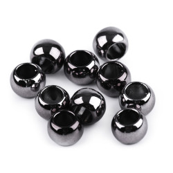 Mărgele metalizate cu gaură mare, 8x10 mm - Nichel negru (10 Bucăți)
