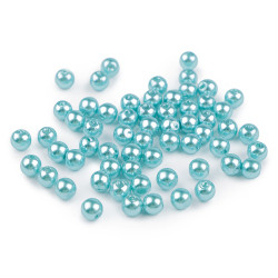 Perle plastic glance, ø6 mm - Turcoaz (100 Grame)
