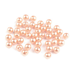 Perle plastic glance, ø6 mm - Roz somon închis (100 Grame)
