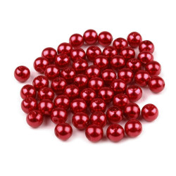 Perle plastic glance, ø6 mm - Roșu închis (100 Grame)