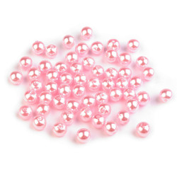 Perle plastic glance, ø6 mm - Roz deschis (100 Grame)