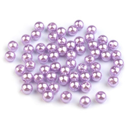 Perle plastic glance, ø6 mm - Mov deschis (100 Grame)