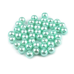 Perle plastic glance, ø6 mm - Verde mentă (100 Grame)