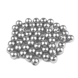 Perle plastic glance, ø6 mm - Gri neutral (100 Grame)