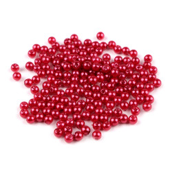 Perle plastic glance, ø5 mm - Roșu (10 Grame)