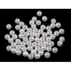 Perle plastic glance, ø5 mm - Alb (10 Grame)