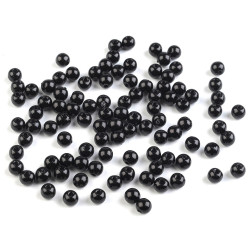 Perle plastic glance, ø5 mm - Negru (10 Grame)