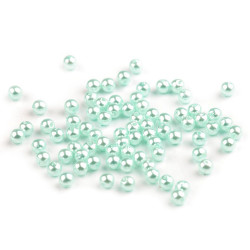 Perle plastic glance, ø5 mm - Verde mentă (10 Grame)
