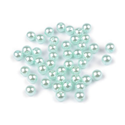 Perle plastic glance, ø8 mm - Verde mentol (100 Grame)