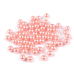 Perle plastic glance, ø8 mm - Roz (100 Grame)