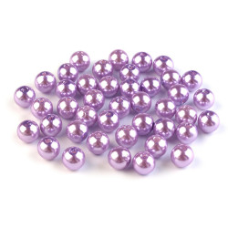 Perle plastic glance, ø8 mm - Mov deschis (100 Grame)